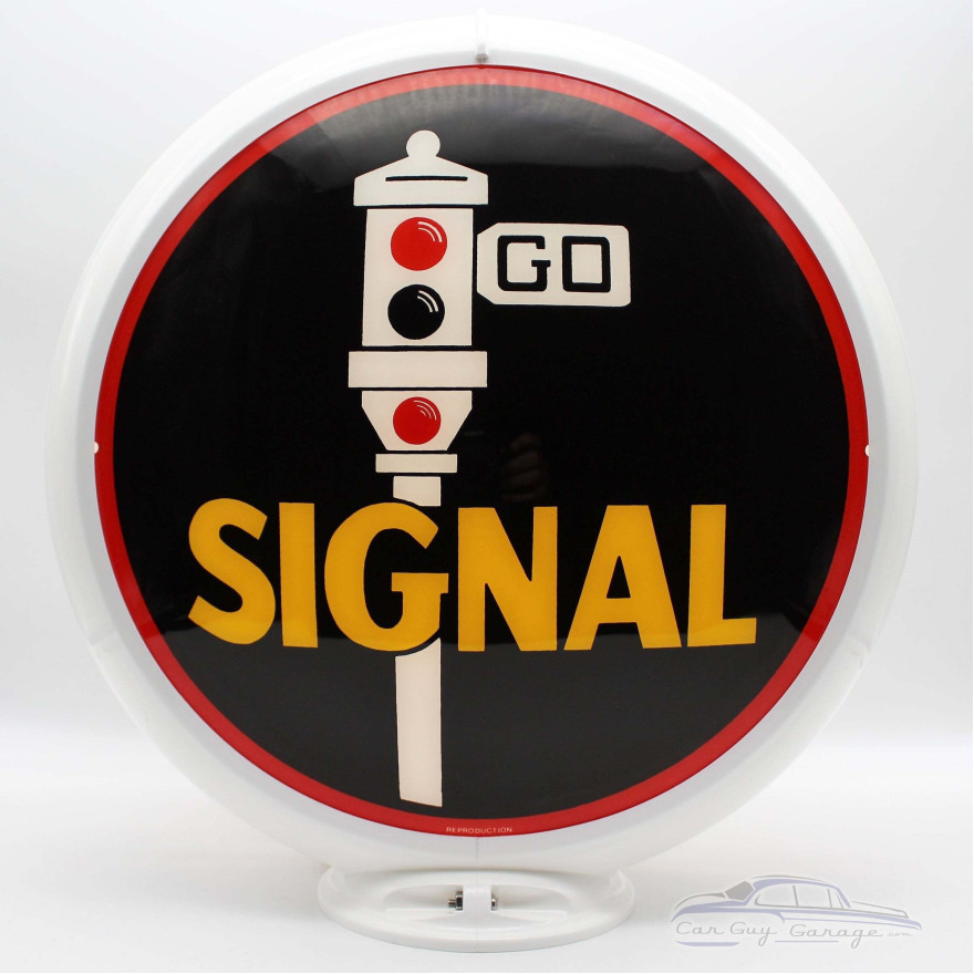 Signal Gasoline Glass Gas Pump Globe Lamp - 16.5" x 18.75" x 8"