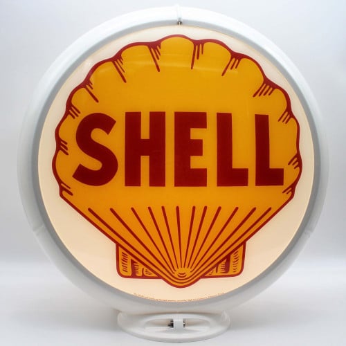 Shell Glass Gas Pump Globe Lamp, Double-Sided - 16.5" x 18.75" x 8"