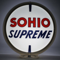 SOHIO Supreme Double-Sided Gas Pump Globe Lamp - 16.5" x 18.75" x 8"