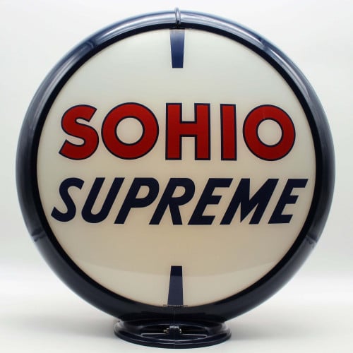 SOHIO Supreme Double-Sided Gas Pump Globe Lamp - 16.5" x 18.75" x 8"