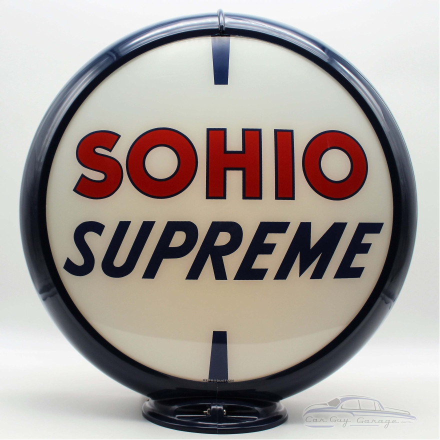 SOHIO Supreme Double-Sided Gas Pump Globe Lamp - 16.5" x 18.75" x 8"