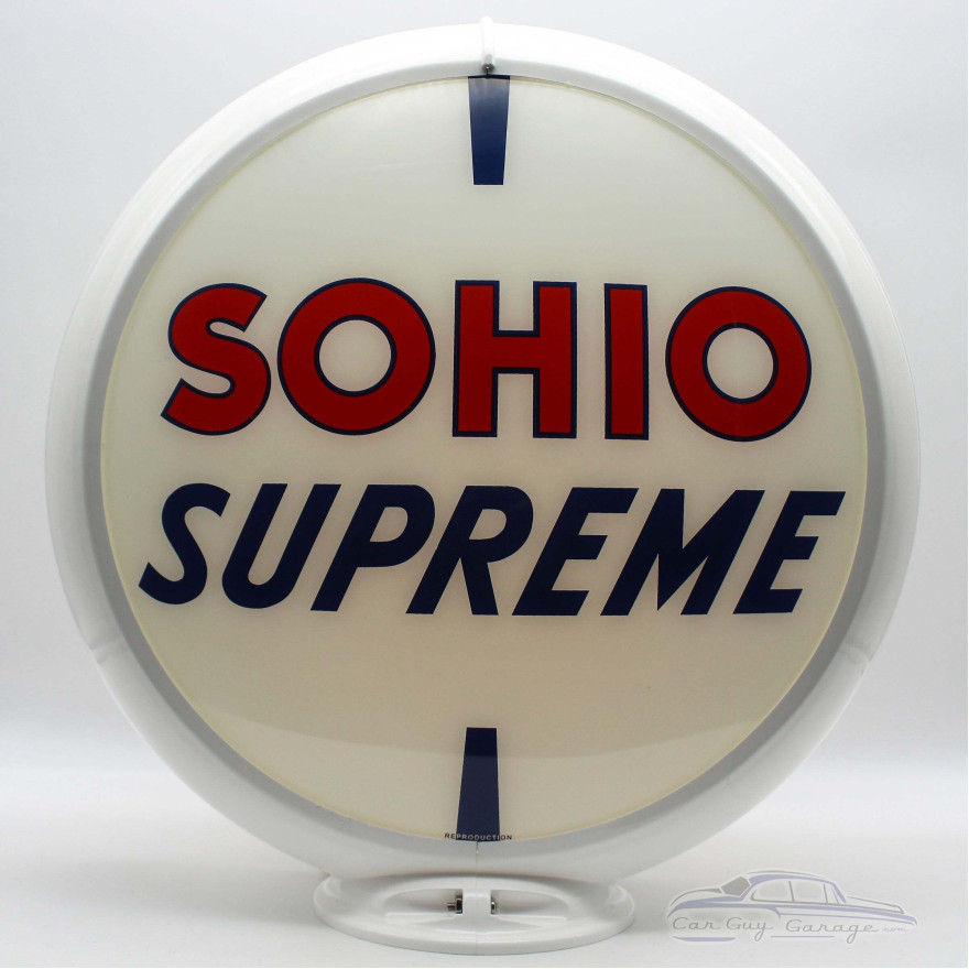 SOHIO Supreme Double-Sided Gas Pump Globe Lamp - 16.5" x 18.75" x 8"