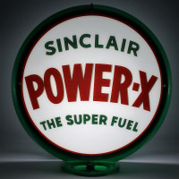 Sinclair Power-X Glass Gas Pump Globe Lamp - 16.5" x 18.75" x 8"