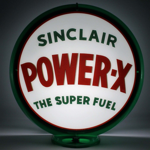 Sinclair Power-X Glass Gas Pump Globe Lamp - 16.5" x 18.75" x 8"