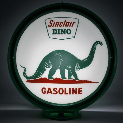 Sinclair Dino Gasoline Glass Gas Pump Globe Lamp - 16.5" x 18.75" x 8"