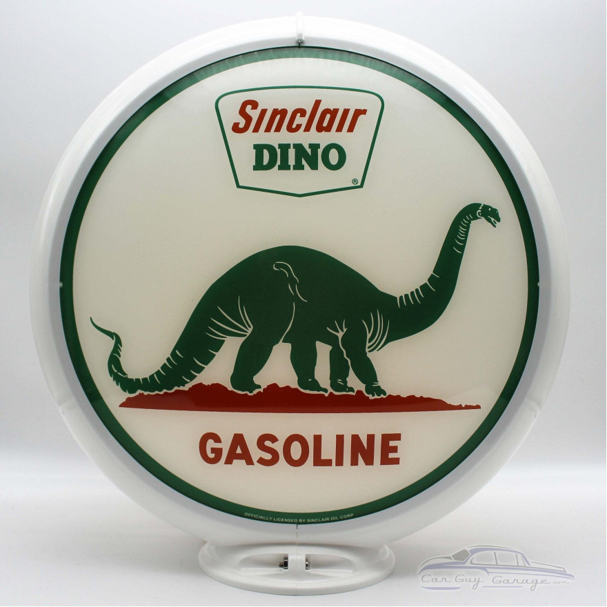 Sinclair Dino Gasoline Glass Gas Pump Globe Lamp - 16.5" x 18.75" x 8"