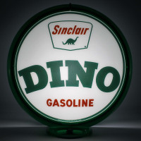 Sinclair Dino Gasoline Glass Gas Pump Globe Lamp - 16.5" x 18.75" x 8"
