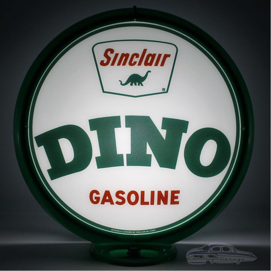Sinclair Dino Gasoline Glass Gas Pump Globe Lamp - 16.5" x 18.75" x 8"