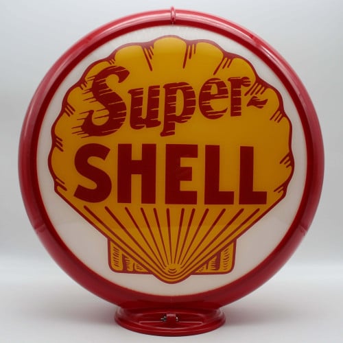 Shell Super-Shell Glass Gas Pump Globe Lamp - 16.5" x 18.75" x 8"