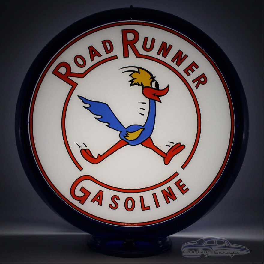 Road Runner Gasoline Glass Pump Globe Lamp - 16.5" x 18.75" x 8"