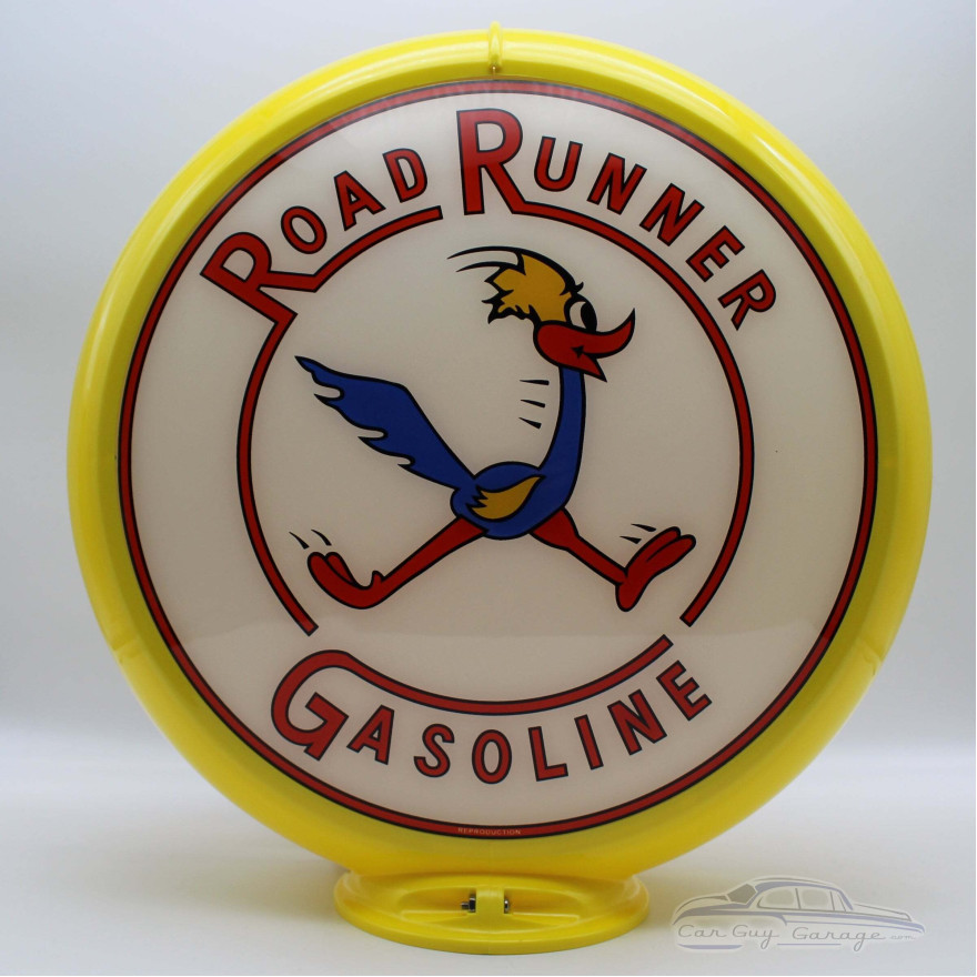 Road Runner Gasoline Glass Pump Globe Lamp - 16.5" x 18.75" x 8"