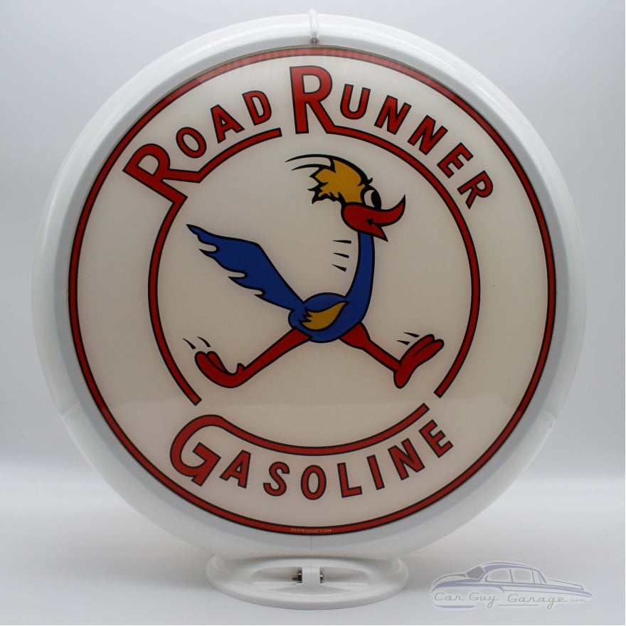 Road Runner Gasoline Glass Pump Globe Lamp - 16.5" x 18.75" x 8"