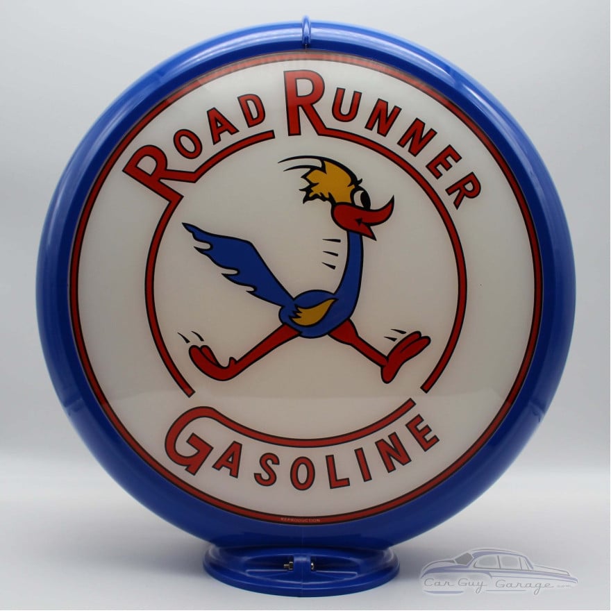 Road Runner Gasoline Glass Pump Globe Lamp - 16.5" x 18.75" x 8"