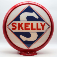 Skelly Glass Gas Pump Globe Lamp, Double-Sided - 16.5" x 18.75" x 8"