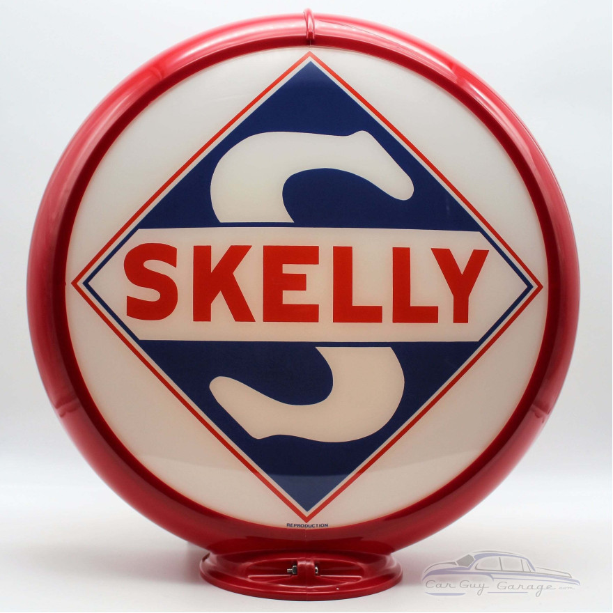 Skelly Glass Gas Pump Globe Lamp, Double-Sided - 16.5" x 18.75" x 8"