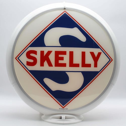 Skelly Glass Gas Pump Globe Lamp, Double-Sided - 16.5" x 18.75" x 8"