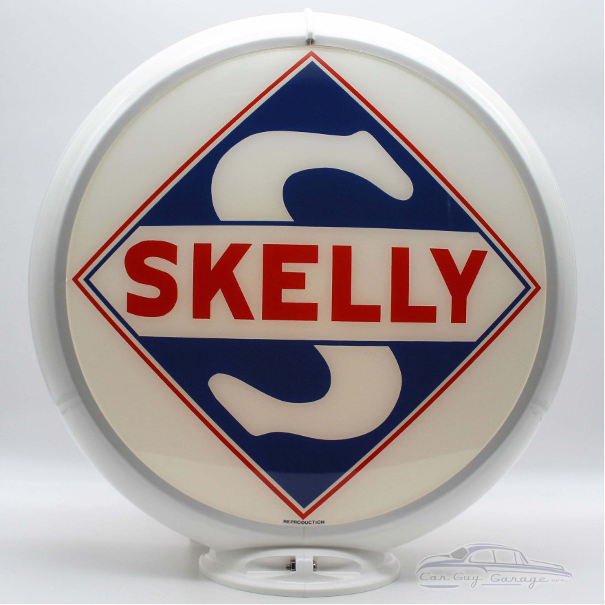 Skelly Glass Gas Pump Globe Lamp, Double-Sided - 16.5" x 18.75" x 8"