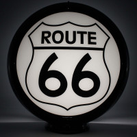 Route 66 Glass Gas Pump Globe Lamp - 16.5" x 18.75" x 8"