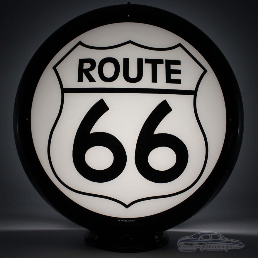 Route 66 Glass Gas Pump Globe Lamp - 16.5" x 18.75" x 8"