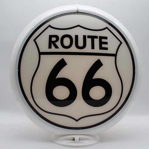 Route 66 Glass Gas Pump Globe Lamp - 16.5" x 18.75" x 8"