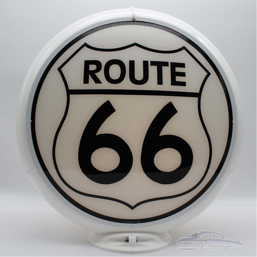 Route 66 Glass Gas Pump Globe Lamp - 16.5" x 18.75" x 8"