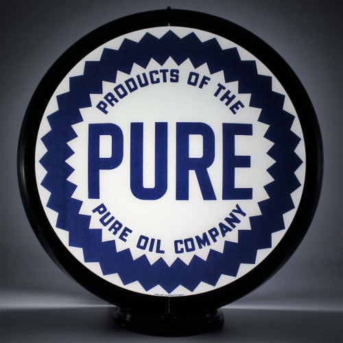 Pure Oil Double-Sided Gas Pump Globe Lamp - 16.5" x 18.75" x 8"