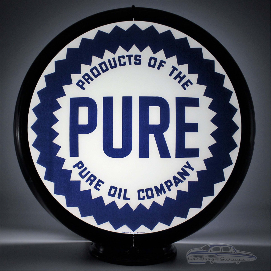 Pure Oil Double-Sided Gas Pump Globe Lamp - 16.5" x 18.75" x 8"