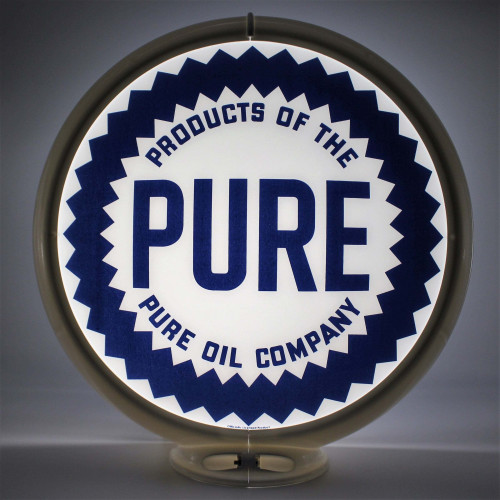 Pure Oil Double-Sided Gas Pump Globe Lamp - 16.5" x 18.75" x 8"