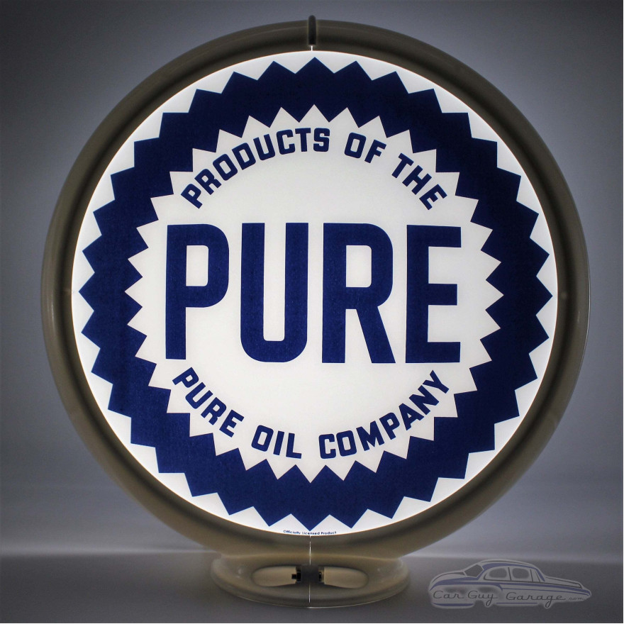 Pure Oil Double-Sided Gas Pump Globe Lamp - 16.5" x 18.75" x 8"