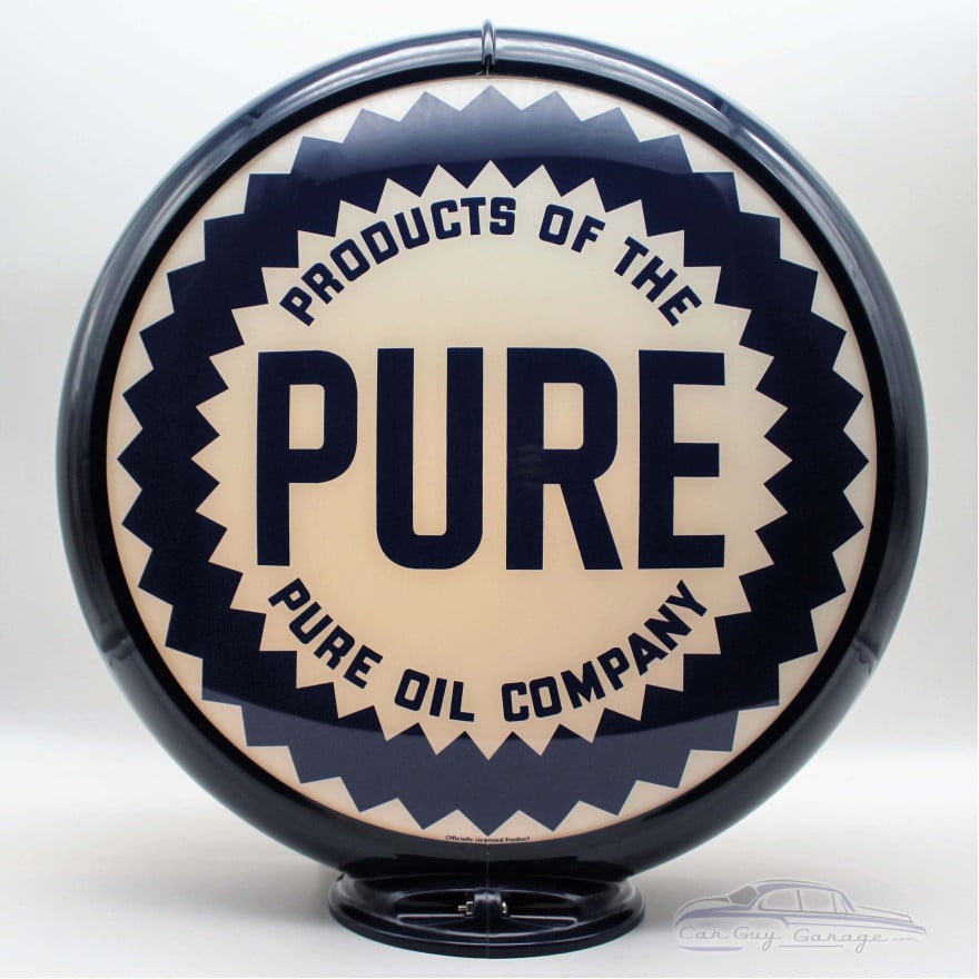 Pure Oil Double-Sided Gas Pump Globe Lamp - 16.5" x 18.75" x 8"