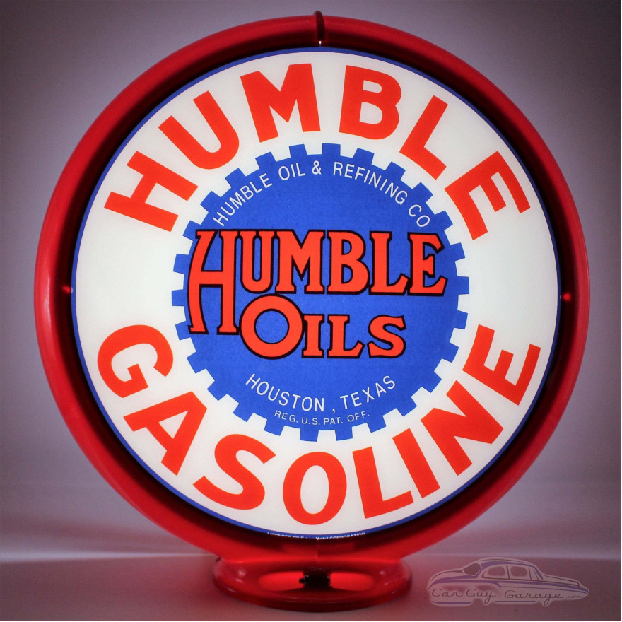 Humble Oils Gasoline Glass Gas Pump Globe Lamp - 16.5" x 18.75" x 8"