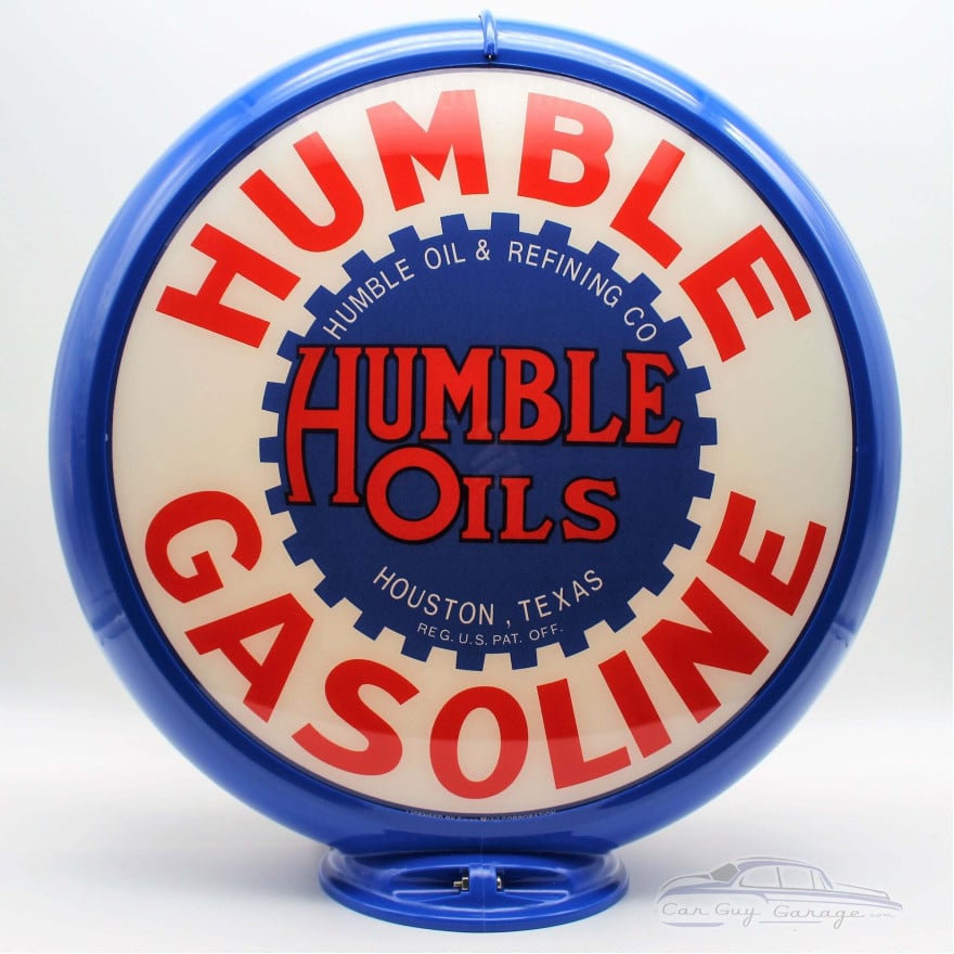 Humble Oils Gasoline Glass Gas Pump Globe Lamp - 16.5" x 18.75" x 8"