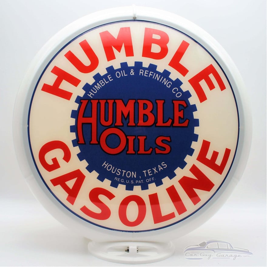 Humble Oils Gasoline Glass Gas Pump Globe Lamp - 16.5" x 18.75" x 8"