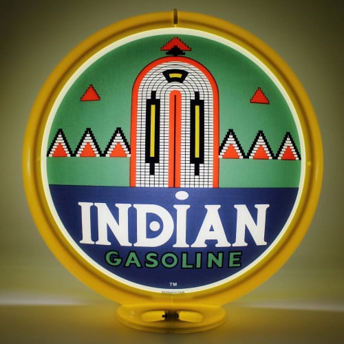 Indian Gasoline Glass Gas Pump Globe Lamp - 16.5" x 18.75" x 8"