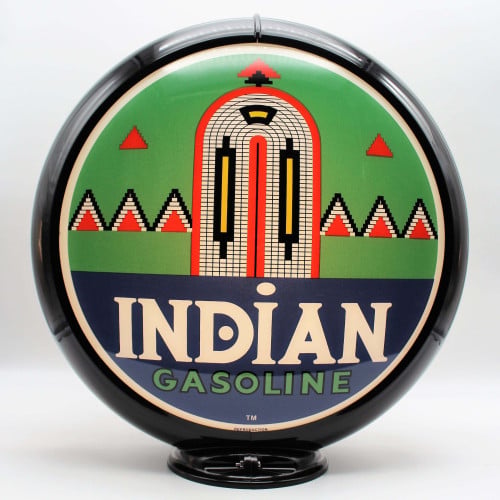 Indian Gasoline Glass Gas Pump Globe Lamp - 16.5" x 18.75" x 8"