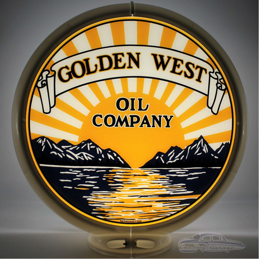 Golden West Oil Company Gas Pump Globe Lamp - 16.5" x 18.75" x 8"