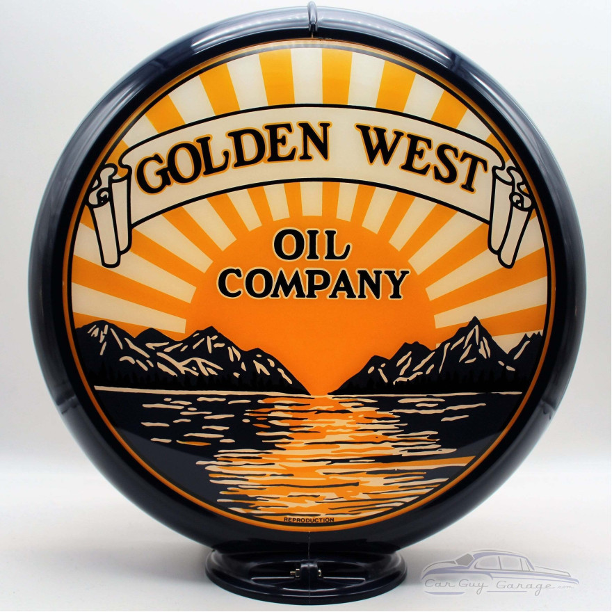 Golden West Oil Company Gas Pump Globe Lamp - 16.5" x 18.75" x 8"