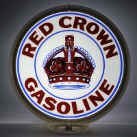 Red Crown Gasoline Glass Gas Pump Globe Lamp - 16.5" x 18.75" x 8"