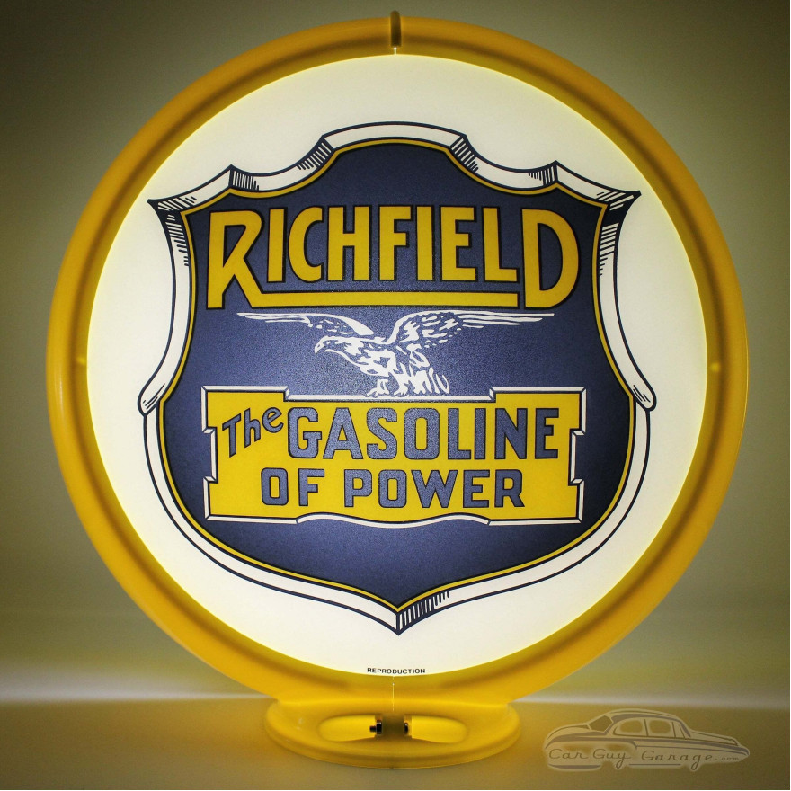 Richfield Gasoline Glass Gas Pump Globe Lamp - 16.5" x 18.75" x 8"