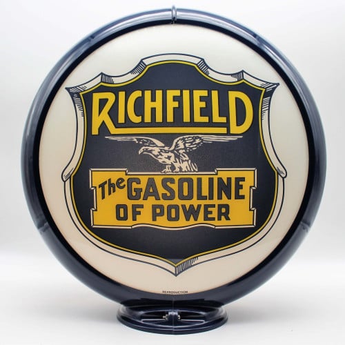Richfield Gasoline Glass Gas Pump Globe Lamp - 16.5" x 18.75" x 8"