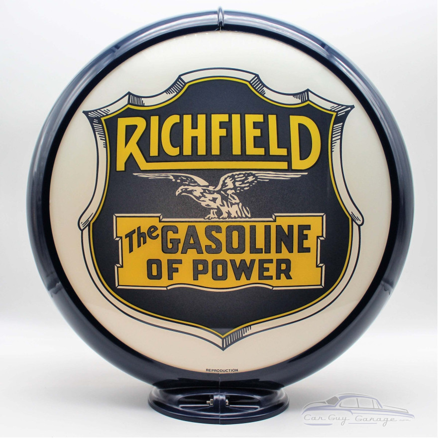 Richfield Gasoline Glass Gas Pump Globe Lamp - 16.5" x 18.75" x 8"