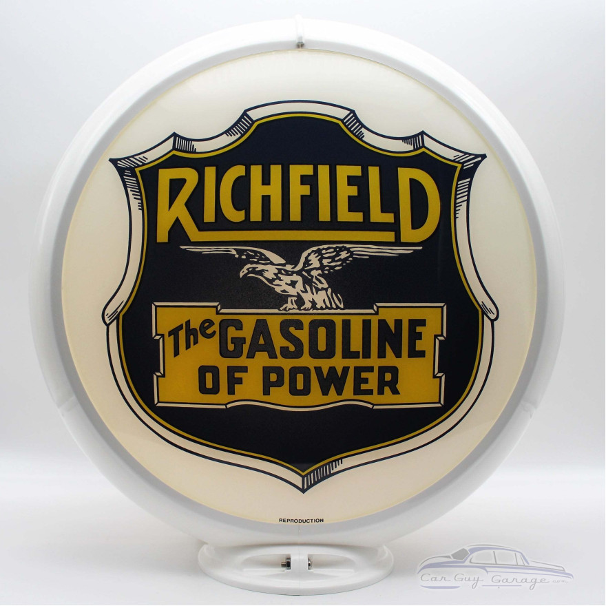Richfield Gasoline Glass Gas Pump Globe Lamp - 16.5" x 18.75" x 8"