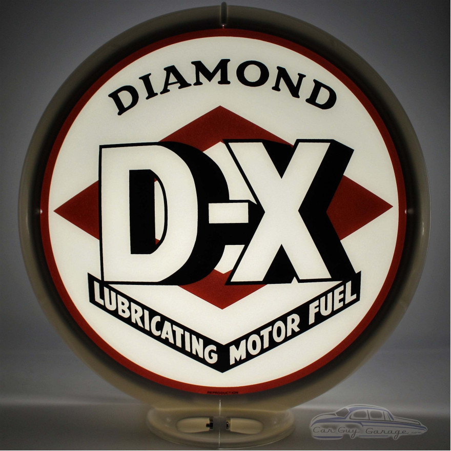 Diamond D-X Glass Gas Pump Globe Lamp - 16.5" x 18.75" x 8"