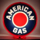 American Gas Red Dot Glass Globe Lamp - 16.5" x 18.75" x 8"