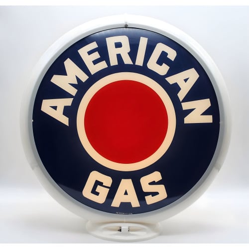 American Gas Red Dot Glass Globe Lamp - 16.5" x 18.75" x 8"