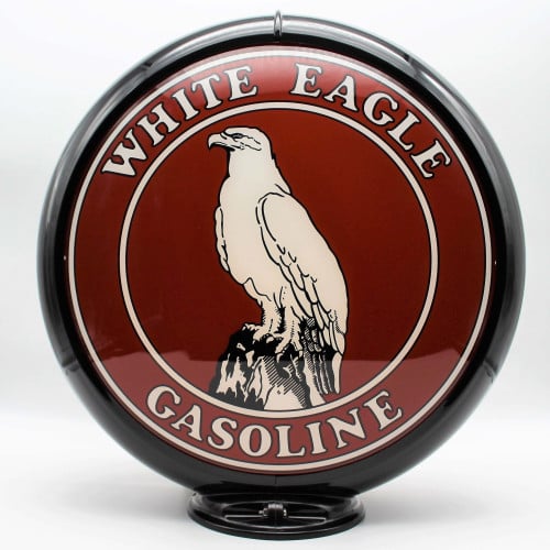 White Eagle Gasoline Glass Gas Pump Globe Lamp - 16.5" x 18.75" x 8"