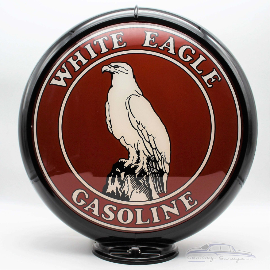 White Eagle Gasoline Glass Gas Pump Globe Lamp - 16.5" x 18.75" x 8"