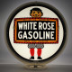 White Rose Gasoline Glass Gas Pump Globe Lamp - 16.5" x 18.75" x 8"