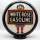 White Rose Gasoline Glass Gas Pump Globe Lamp - 16.5" x 18.75" x 8"