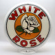 White Rose Glass Gas Pump Globe Lamp - 16.5" x 18.75" x 8"